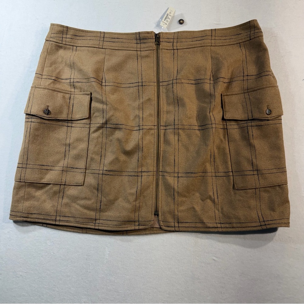 Madewell (Re)Sourced Zip-Front Mini Skirt in Windowpane, Size 22W, NWT